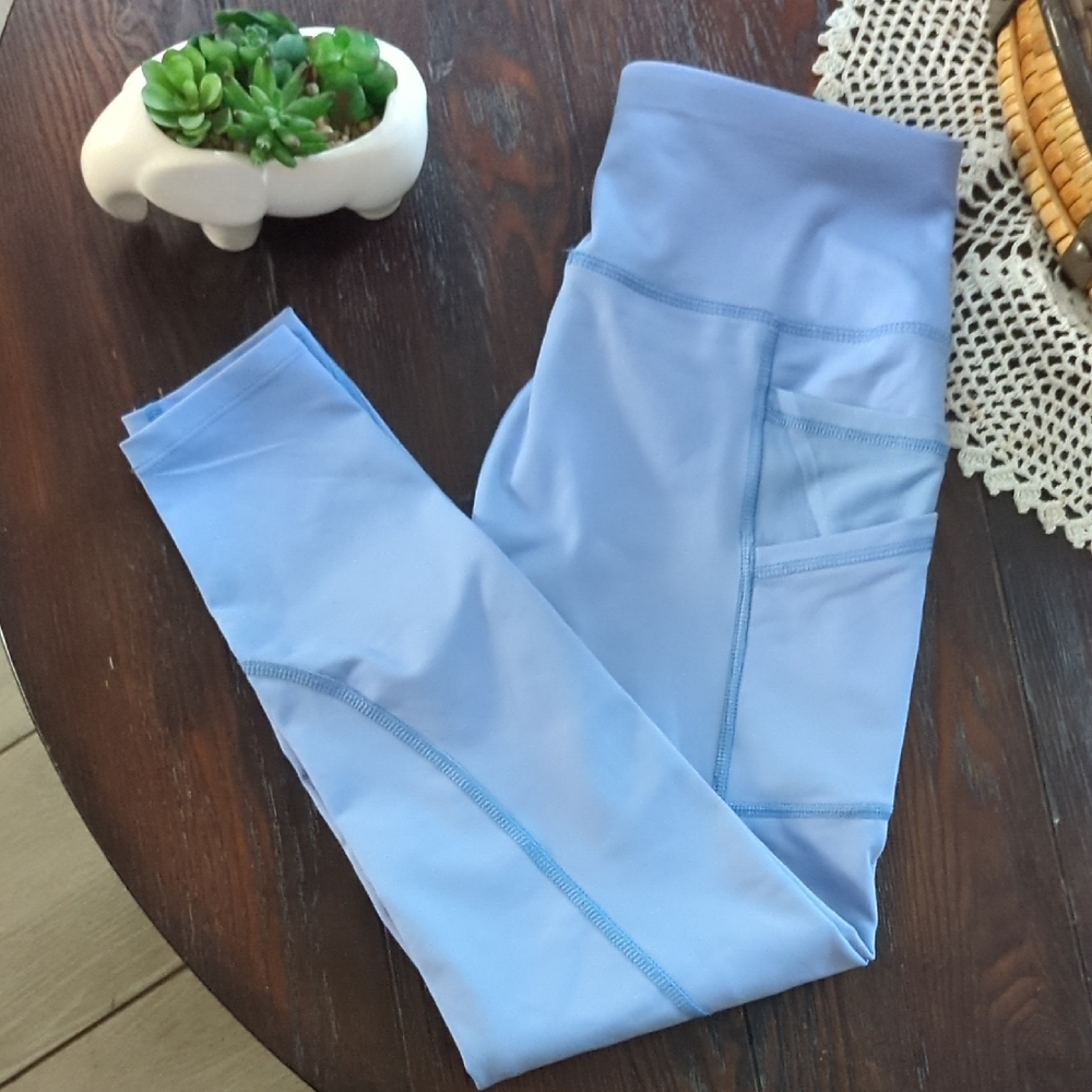 Apana Sky Blue High-Waist Leggings